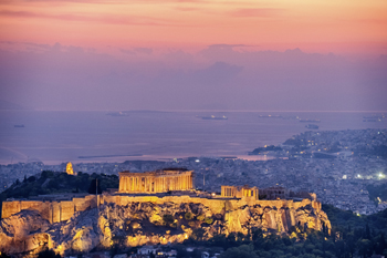 Athènes, vue Acropole et Parthénon
